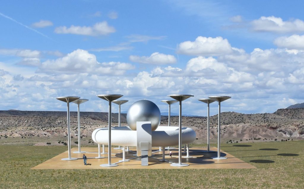 From the series Mysterious Places, this public art piece by Michael Jantzen seems like a  kind of super solar energy collection and storage plant. 
