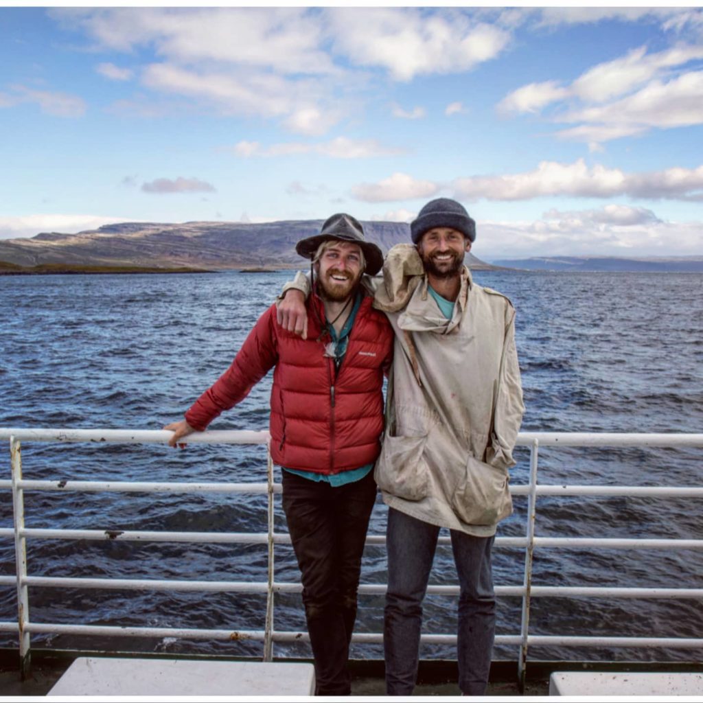 Henry Fletcher and Jay Simpson on a boat in Iceland's wild westfjords