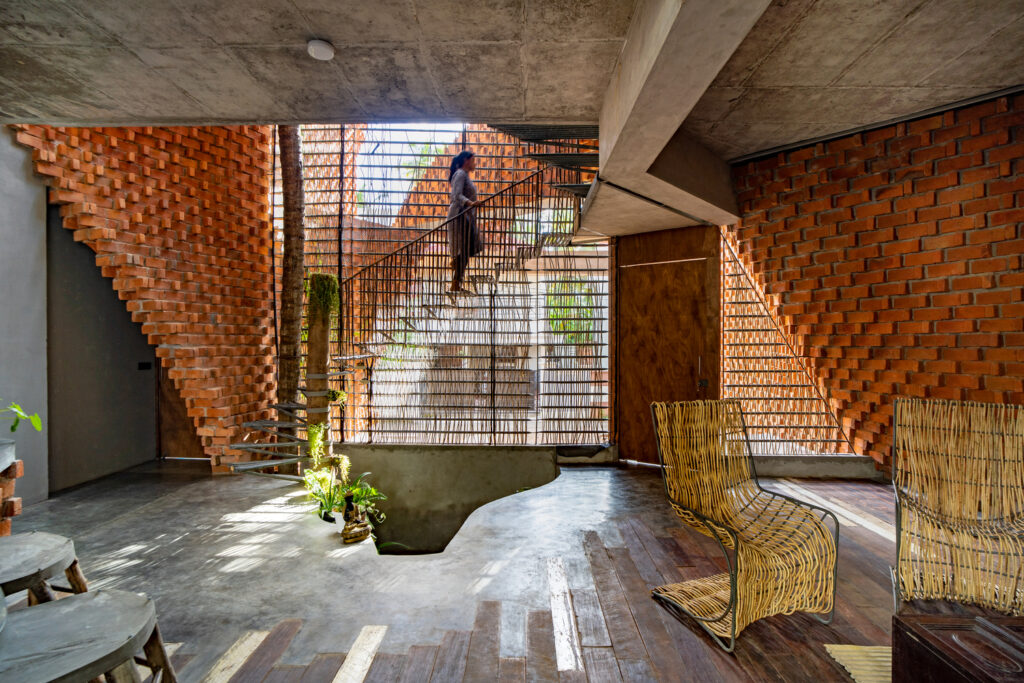 Interior view of Pirouette House by architect Vinu Daniel.